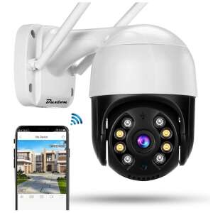 Cameră de securitate Buxton WiFi PTZ cu rotație orizontală de 320° și verticală de 90°, afișând fluxul live în aplicația de pe smartphone - Nonbrand Camere de supraveghere
