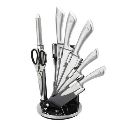 Royalty Line 8-piece stainless steel knife set with stand