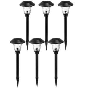 6db Napelemes Leszúrható Solar Lámpa Szett  Nl-204, black solar powered path lights, set of 6, outdoor lighting - Nonbrand Solar lantern