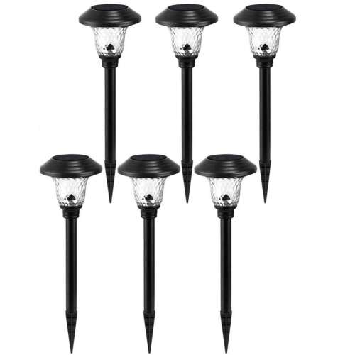 6db Napelemes Leszúrható Solar Lámpa Szett  Nl-204, комплект от 6 черни слънчеви лампи за пътека, външно осветление