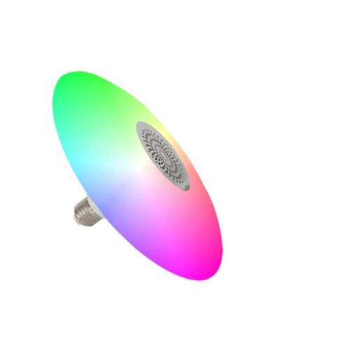 RGB UFO LED light bulb with built-in speaker and remote control