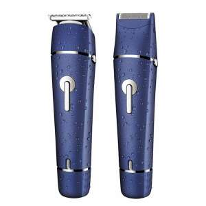 Surker Multifunctional Waterproof Rechargeable Hair Clipper Shaver, 2-in-1 electric shaver and hair trimmer for men, blue - Hair clippers