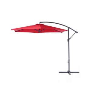 Roter Cantilever-Sonnenschirm, 2,7m Durchmesser, mit Metallgestell