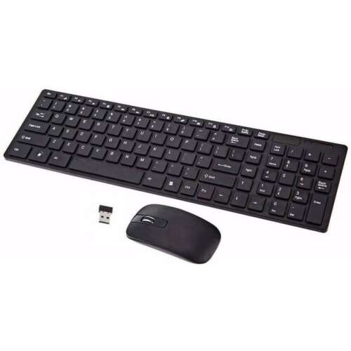 Wireless keyboard and mouse set, black, 2.4GHz, slim design