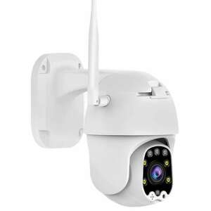 White wireless security camera with 360 degree rotation and night vision - Onvif