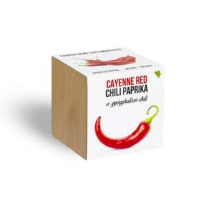 Sada semien Cayenne Red Chili Paprika, vypestovať si vlastné chilli papriky v drevenom kocke - Pestovanie rastlín