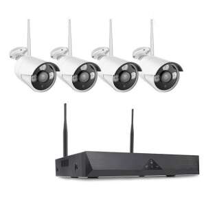 4-camera wireless security system with night vision, waterproof, Full HD, includes 4 cameras and 1 NVR - Security Camera
