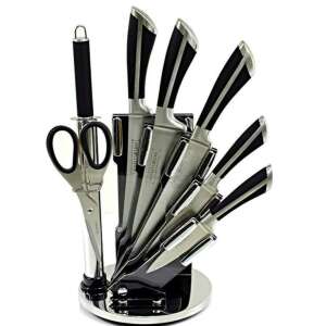 Royalty Line 8-piece knife set with stand, black - Royalty Line Kitchen Knife