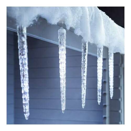 LED icicle Christmas lights, 8 icicles, 4.1m long, cool white