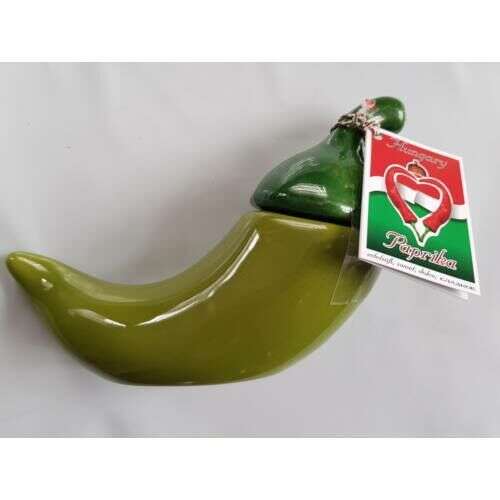 Green paprika in a porcelain pepper shape, 50g, Kalocsa, Hungary