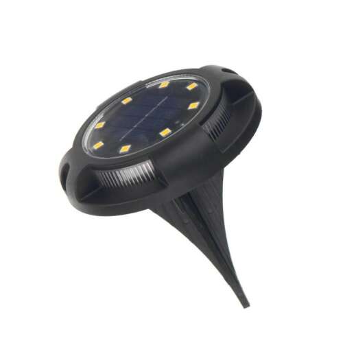 Solarbetriebene Bodenleuchte mit 8 weißen LEDs und 4 farbwechselnden LEDs