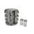 Rotating spice rack with 12 glass jars and 2 extra jars, stainless steel construction