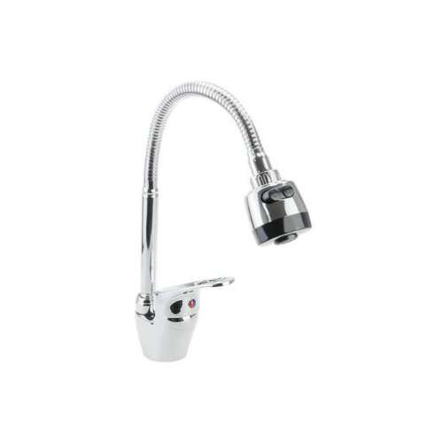 Oupu 66430 kitchen faucet, single lever, flexible, matt silver