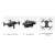 S66 Mini Pocket Drone with camera, black, foldable, RC Quadcopter, size comparison, expanded, folded, with protective frame