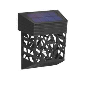 Lampă solară decorativă pentru garduri exterioare cu model de frunze, neagră - Lanternă solară