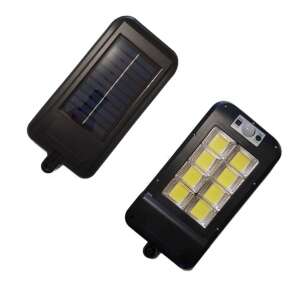 Lampă LED de perete cu energie solară cu senzor de mișcare, 210 LED, neagră - Lămpi cu senzor de mișcare