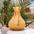 Afrodité Aroma Diffuser with 7 color LED lights, Light Brown, on a table with plants
