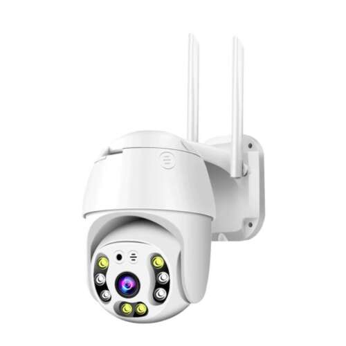 Cameră IP inteligentă Sumker, albă, formă de cupolă, cu două antene, rezoluție 1080P, vizibilitate nocturnă, detectare mișcare, alarmă, wifi