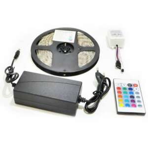 Bandă LED RGB de 5 metri cu telecomandă, sursă de alimentare și controler - Benzi cu LED-uri