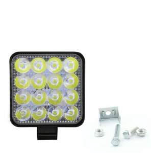 48W LED Arbeitsscheinwerfer, quadratisch, schwarz, mit Montagehalterung und Schrauben - Reflektoren und Arbeitsscheinwerfer