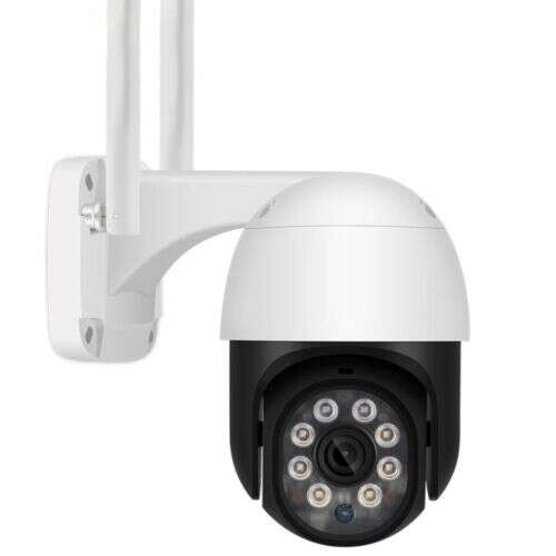 ICSee PTZ security camera, white, 2MP, 1080p, full HD, 320° horizontal, 90° vertical rotation, night vision, two-way audio, motion detection, weatherproof