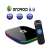 Q Plus Smart TV Box, front view, remote control, Android 9.0, 4GB RAM, 64GB ROM, USB 3.0