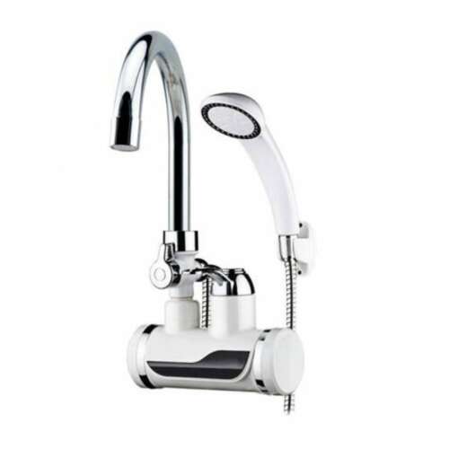 Wall-mounted Electric Faucet with LED Display and Shower Head