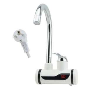 Natychmiastowa elektryczna bateria z podgrzewaczem wody z wyświetlaczem cyfrowym, biała, chrom, wtyczka - Sumker