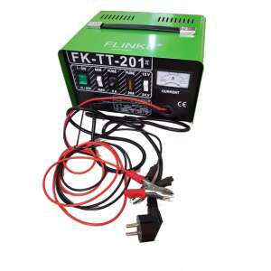 Încărcător de baterie auto Flinke FK-TT-201, verde, cu cabluri și cleme - Flinke