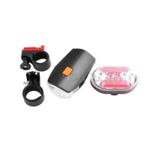 Set de lumini de bicicletă Kiakuo, lumini LED frontale și spate, impermeabile, 5 wați, 3xAAA baterii nu sunt incluse - Lumini biciclete