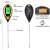 Diagram of the 4 in 1 soil tester, showing the different parts of the device, including the test probe, display screen, and buttons