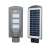 Solar powered street light with motion sensor and dusk to dawn function, 3 LED panels, gray color