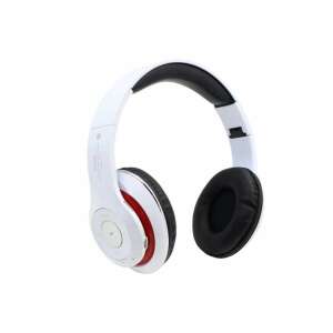 White Bluetooth wireless headphones with red accents, STN-13 model - Nonbrand Headphone