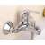 Q-8 bathtub faucet with hand shower, chrome, single lever, wall mounted, installed in bathroom
