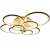 White LED ceiling light fixture with six circular rings, modern design