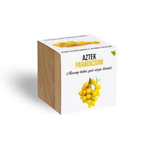 Ацтекски домати, комплект за садене в дървена кубче за отглеждане на жълти чери домати - Растениевъдство