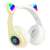 Beige Cat Ear Wireless Bluetooth Headphones with LED Lights