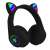 Black Cat Ear Wireless Bluetooth Headphones with LED Lights