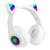White Cat Ear Wireless Bluetooth Headphones with LED Lights