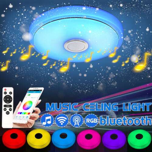 Csillag UFO Bluetooth Deckenleuchte mit RGB-Farbe und Lautsprecher, Fernbedienung, Smartphone-App-Steuerung
