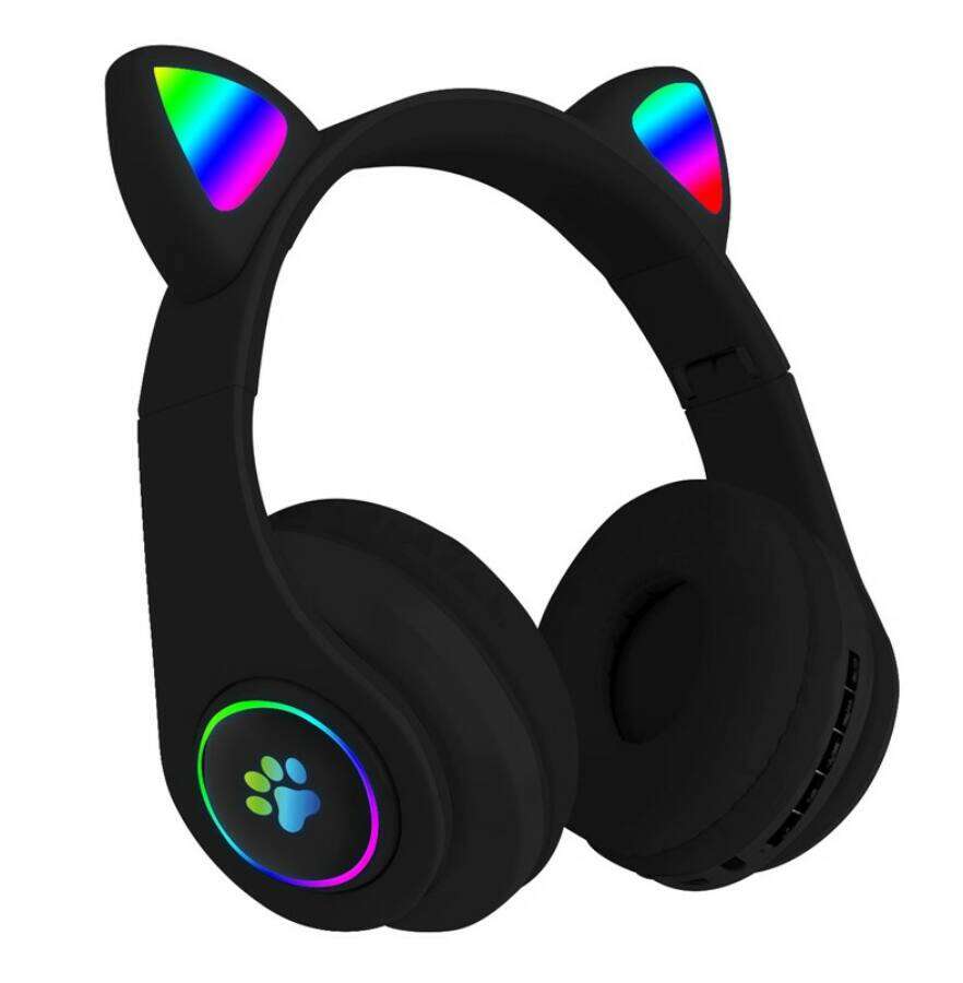 Cat Vezeték Nélküli Világító Fejhallgató Bluetooth 5.0 fekete