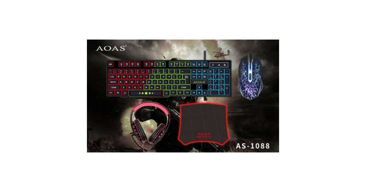Aoas Gamer Set Keyboard Mouse Mousepad Căști RGB 40395365