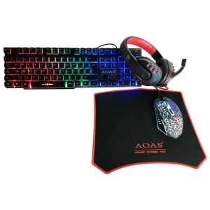 Aoas Gamer Set: RGB keyboard, mouse, mousepad, and headset - Keyboard