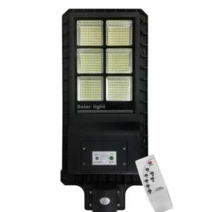 Solarbetriebene Straßenleuchte mit Bewegungssensor und Fernbedienung, 320W, schwarz