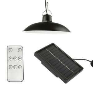 Lampa solara de exterior LED - 2 lampi suspendate, cu hota / Poate fi agatata