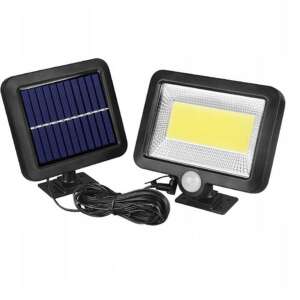 Lampă LED cu senzor de mișcare alimentată cu energie solară, neagră, cu panou solar și senzor de mișcare - Lămpi cu senzor de mișcare