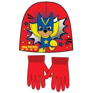 Mancs Őrjárat Chase sapka és kesztyű szett, piros, 54 cm-es méret - Mancs Őrjárat