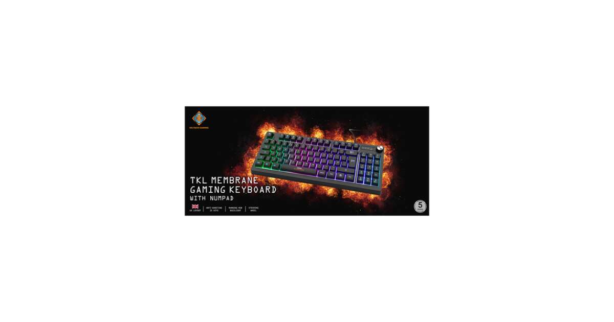 Deltaco Gaming Billenty Zet Gam Uk Dk Membrane Running Rgb Tkl