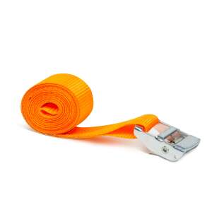 Pomarańczowy pas zaciskowy z metalową klamrą, 3,5 metra długości, udźwig 200 kg - MNC
