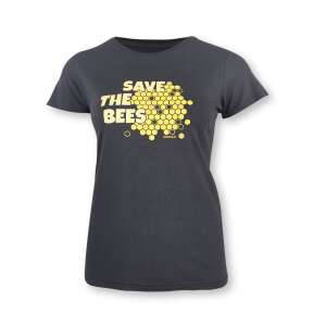 Dressa Save The Bees méhecskés biopamut női póló - sötétszürke 44873380 Női pólók
